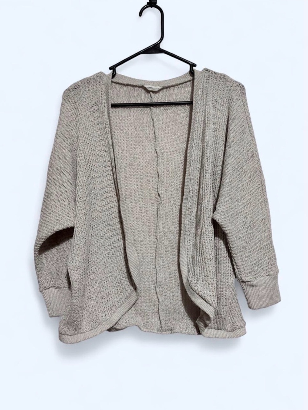 Aeropostale Boho Open-Front Knit Cardigan in Taupe
